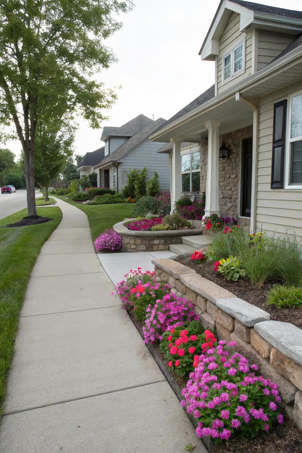Enhance your home's visual charm by strategically positioning geraniums.