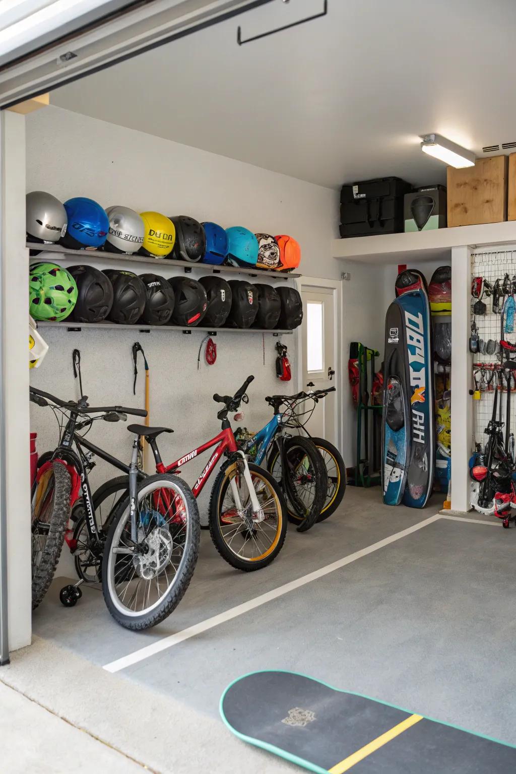 Create a dedicated sports and recreation corner.