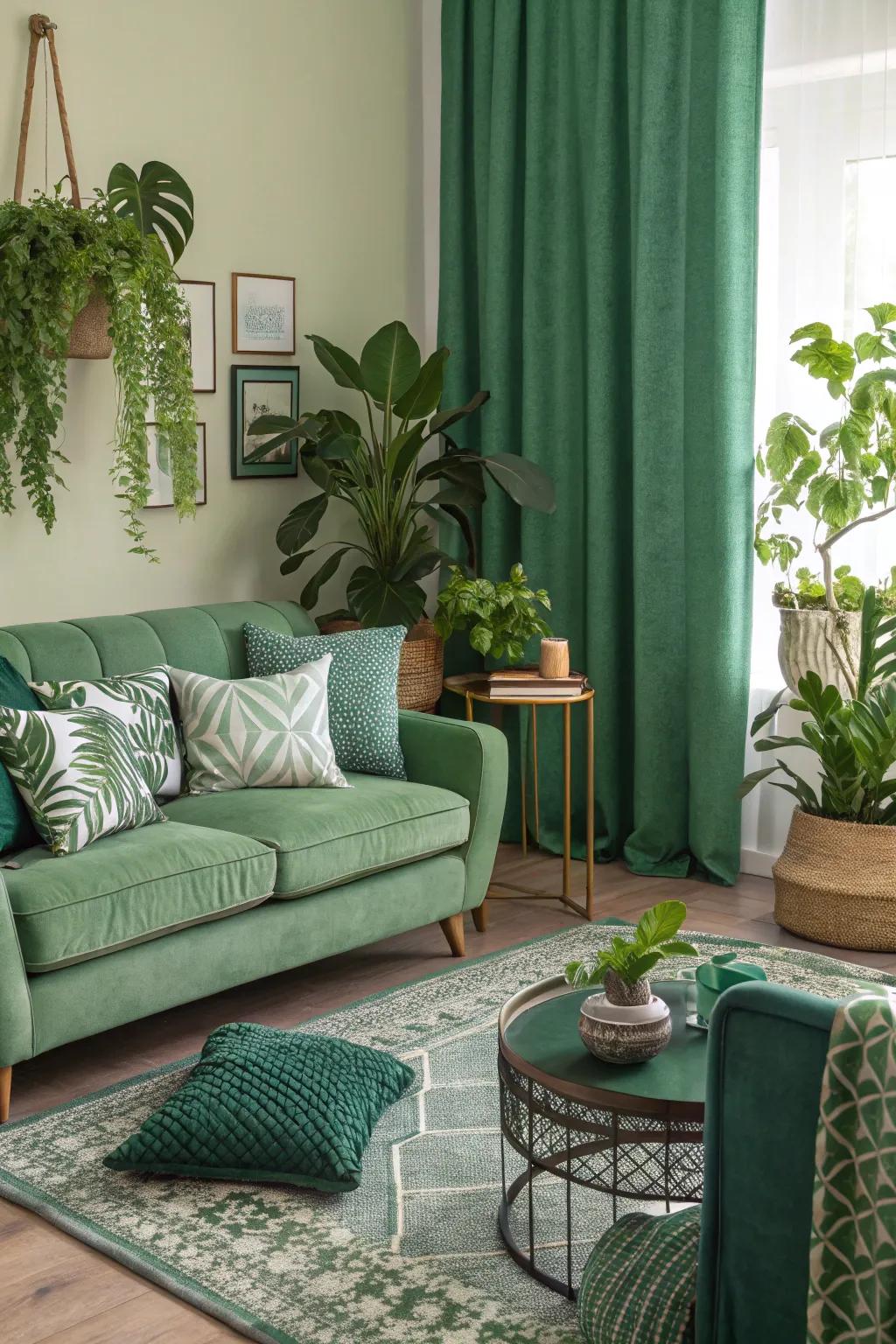 A mix of green shades creates visual interest.