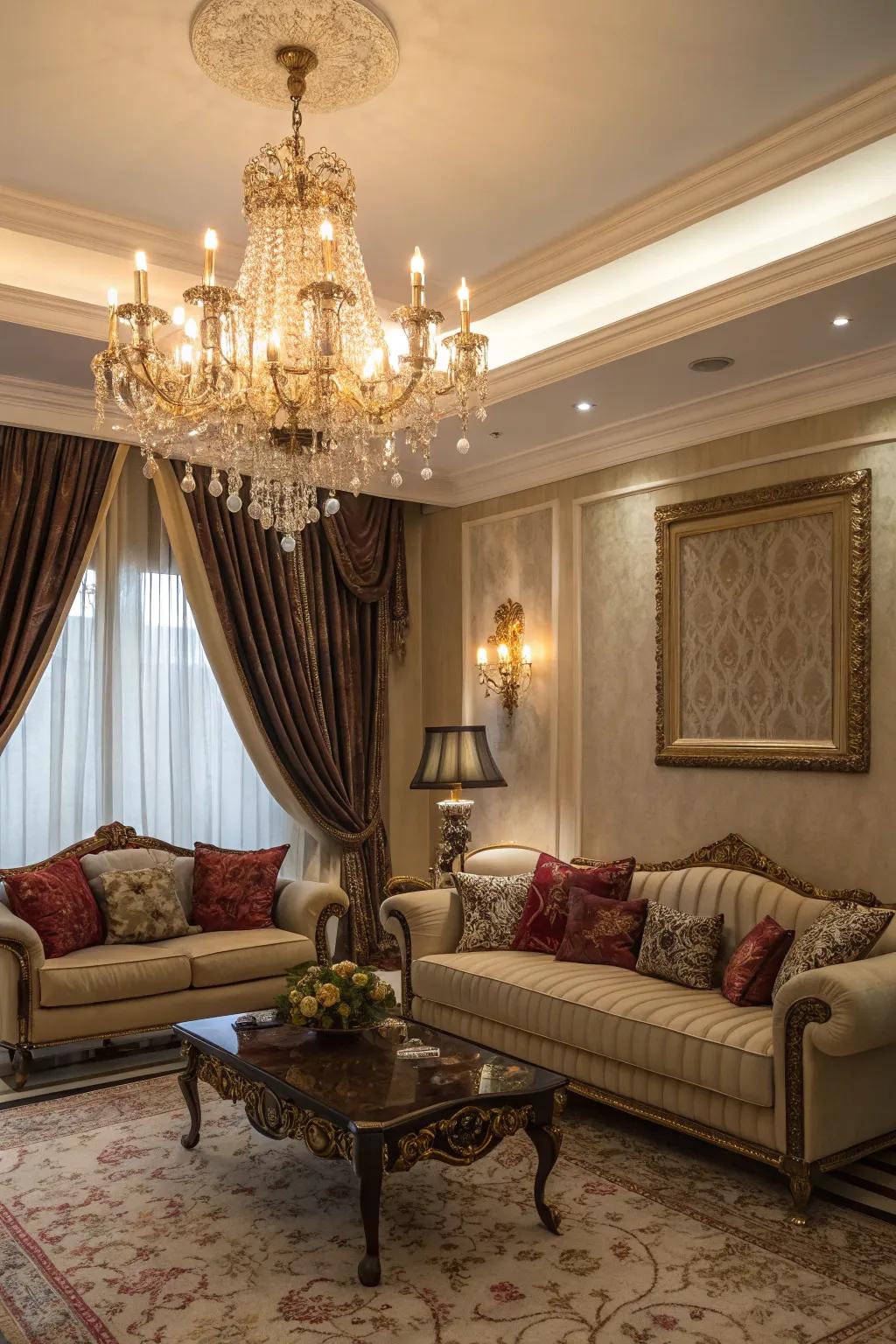 A living area featuring opulent furnishings