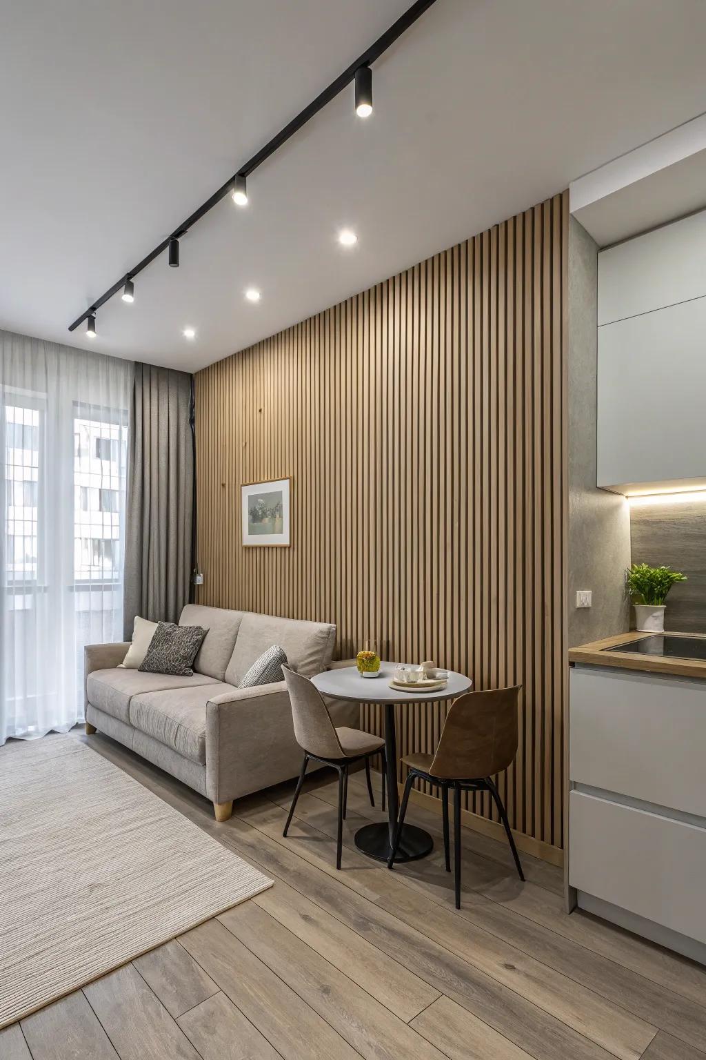 Vertical paneling makes spaces feel taller and more spacious.