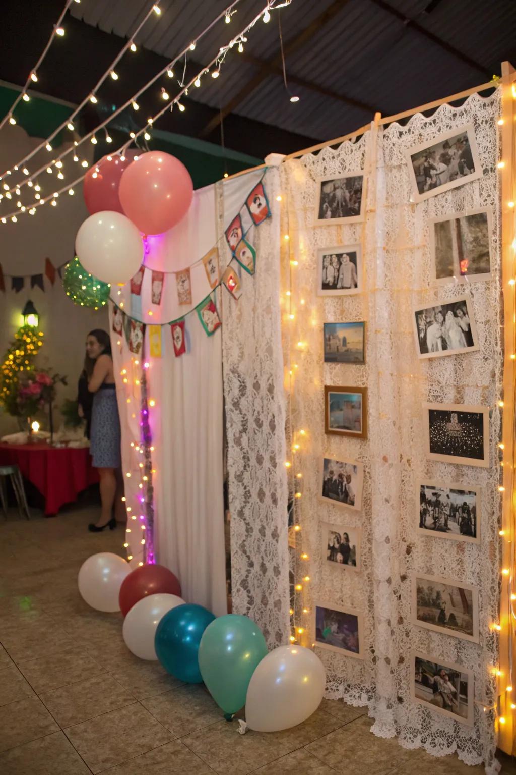 A themed backdrop enhances the cohesive look of your party decor.