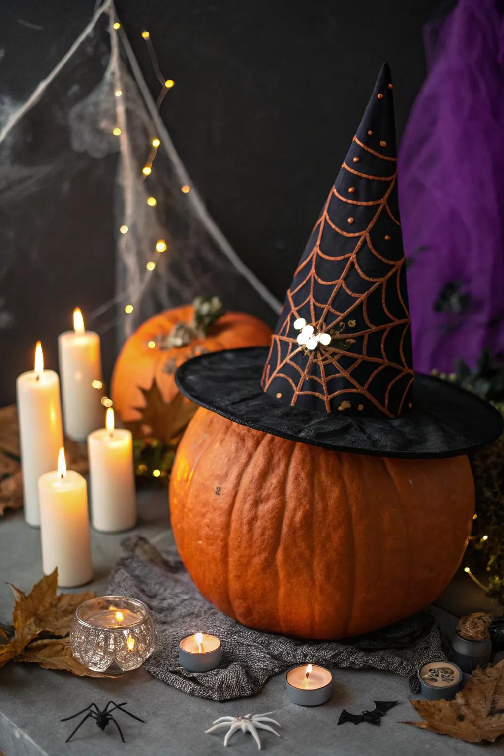 A witch's hat turns any pumpkin into a magical centerpiece.