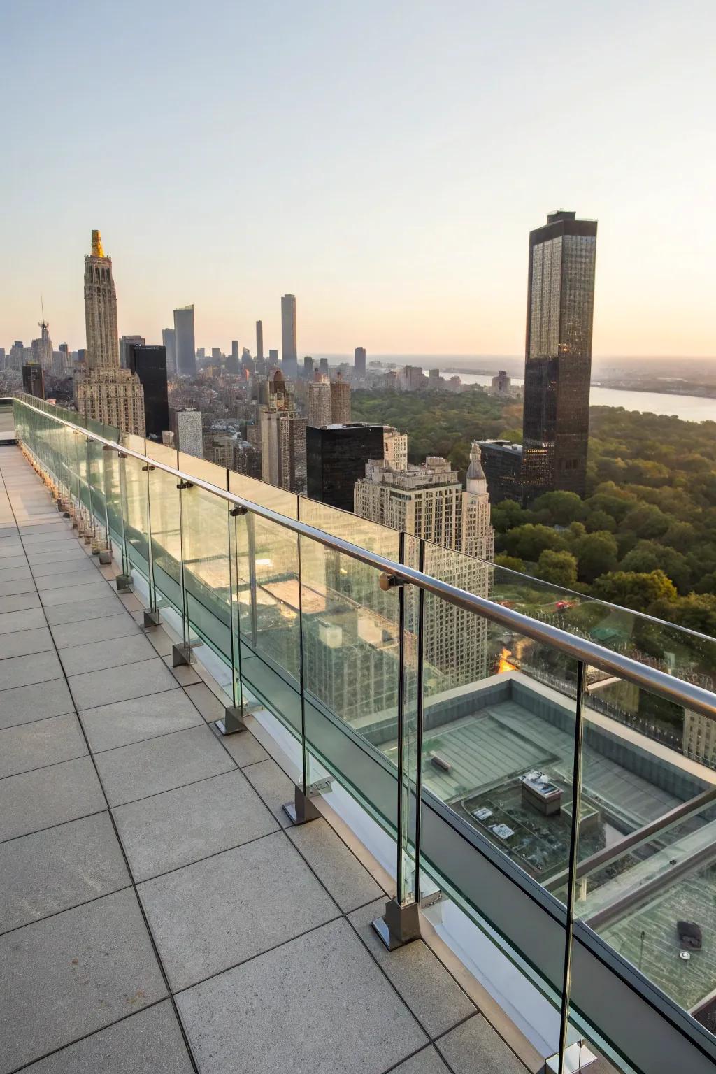 Glass railings provide safety without sacrificing views.