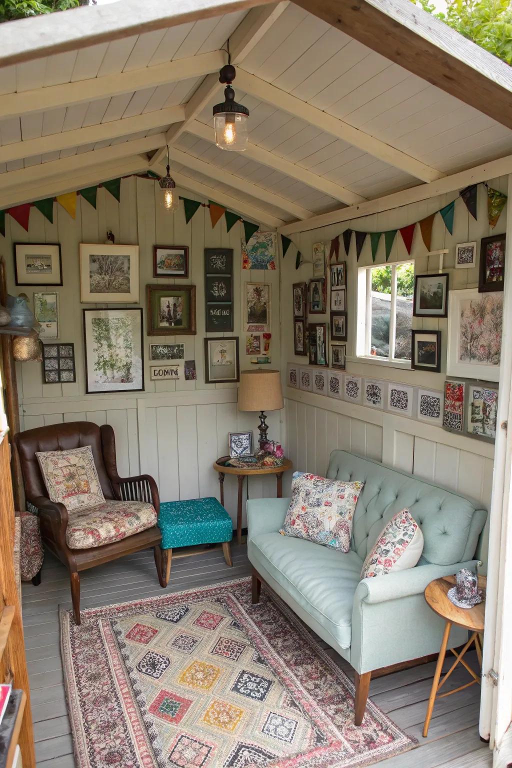 A she shed brimming with retro appeal and character.
