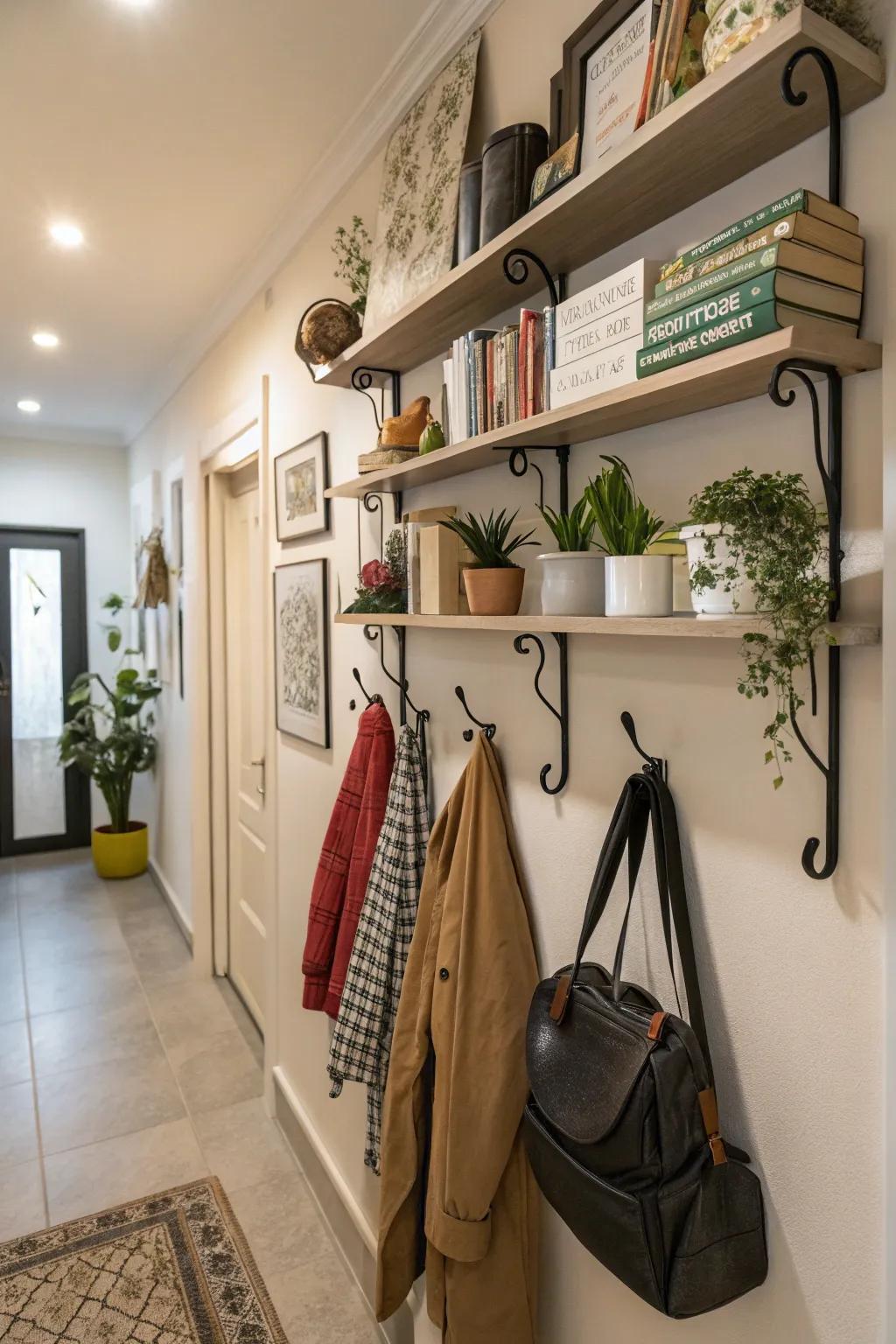 Wall-mounted solutions keep your hallway organized and stylish.