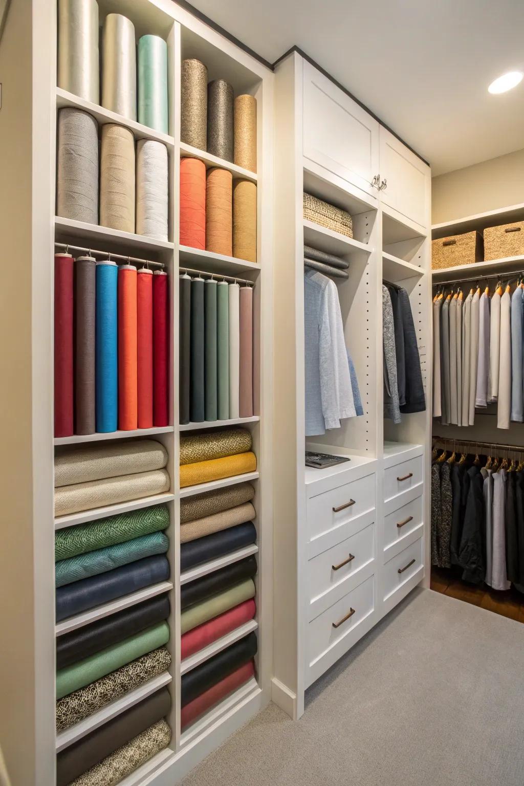 Closet integrations efficiently use existing storage spaces.