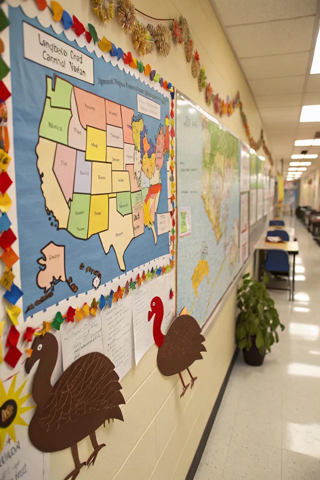 A Turkey Trot Map encouraging learning and fun.