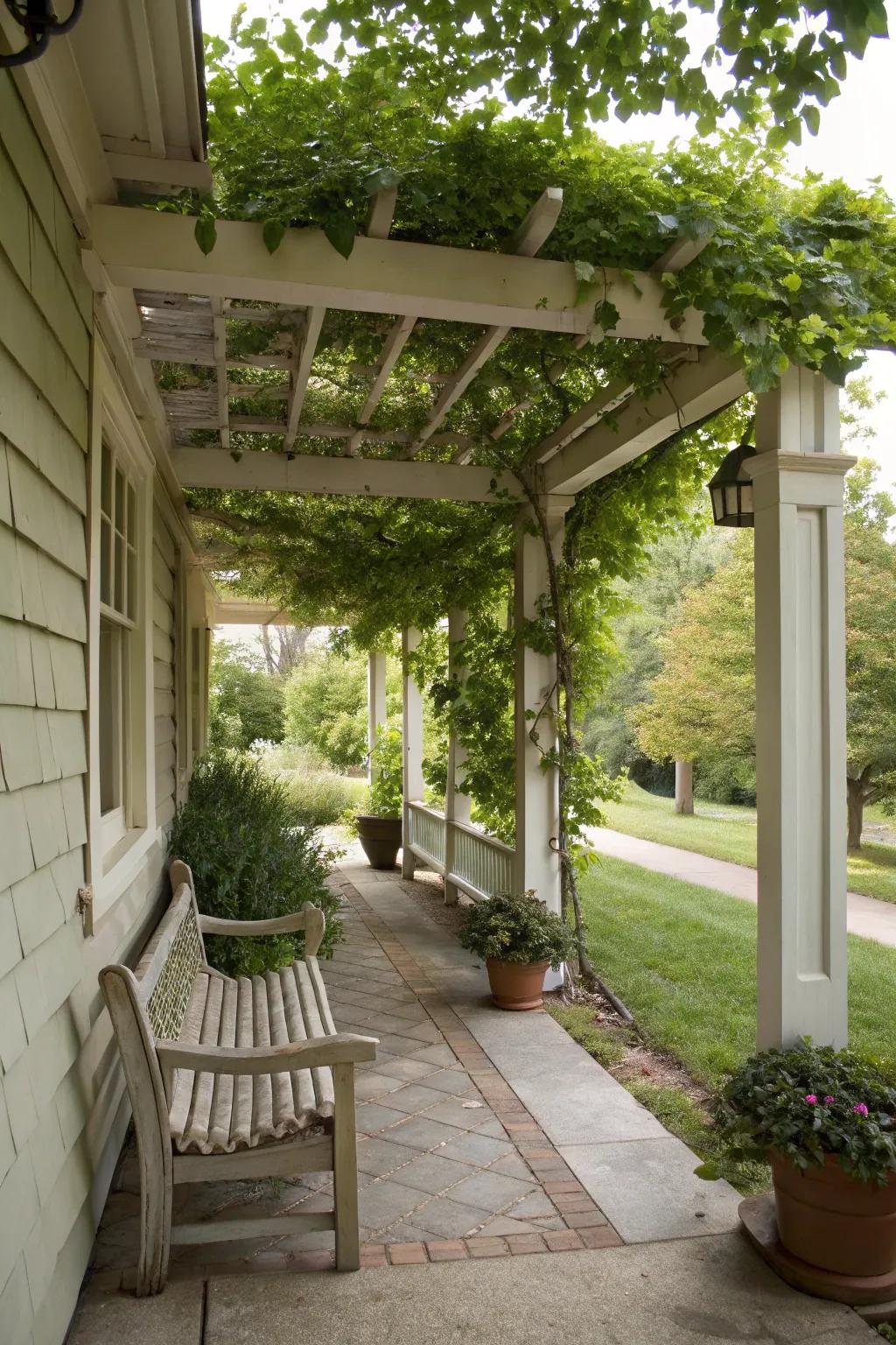 A stylish pergola for shade and style.