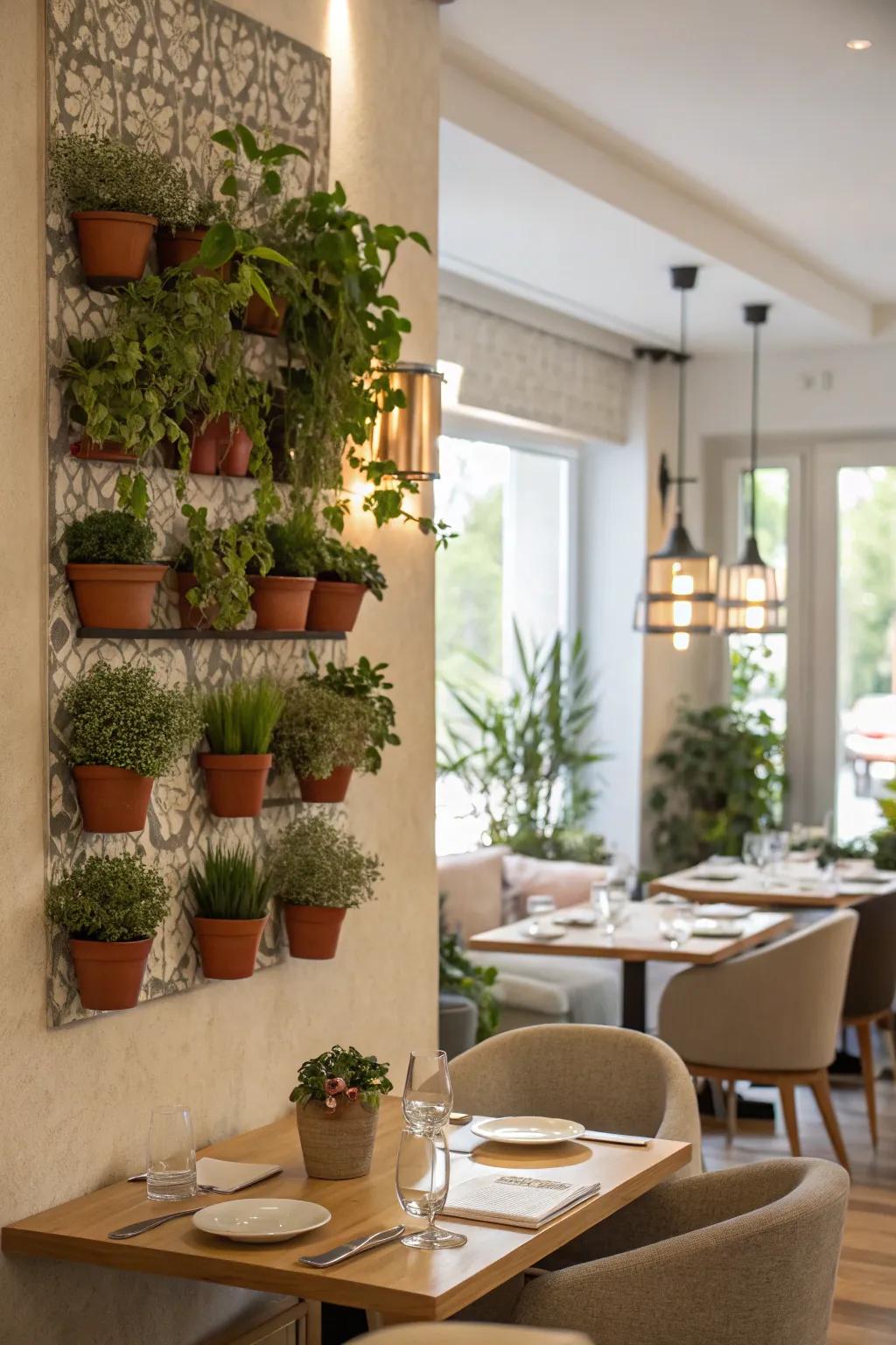 Assembled floral compositions contribute fullness and depth.