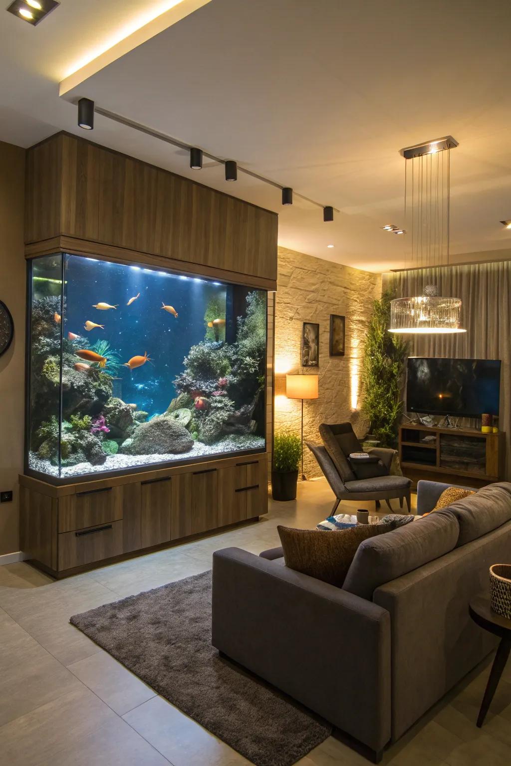 An aquarium adds life and tranquility to your space.