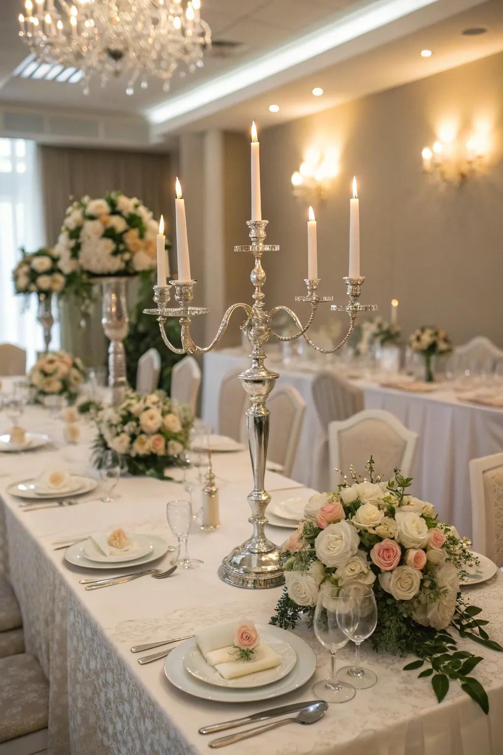 Glamorous candelabras for a royal touch.