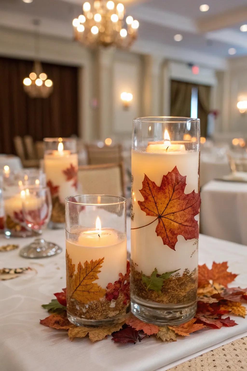 Seasonal components such as autumnal foliage augment the theme.