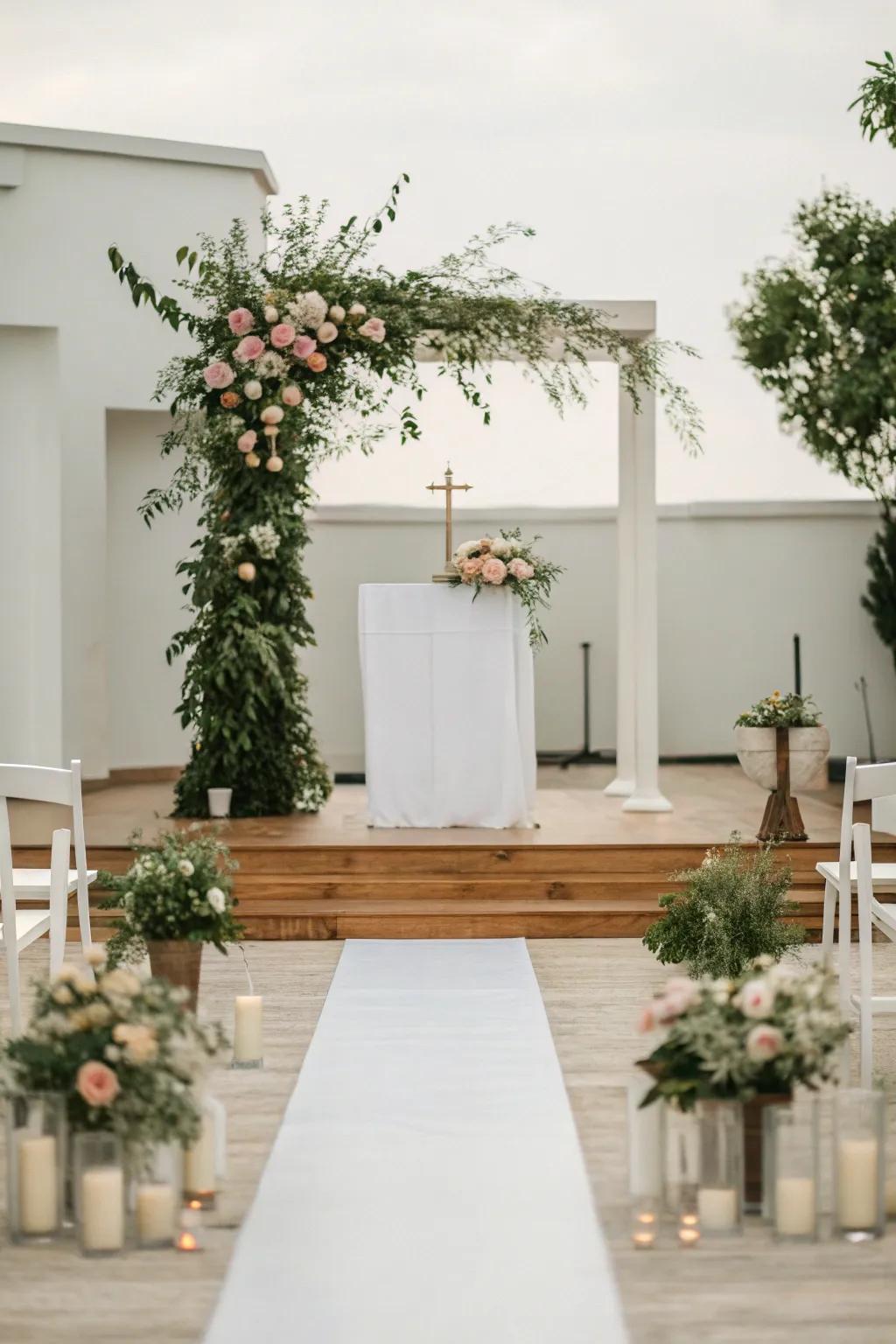 A modern minimalist wedding theme with sleek and simple elegance.