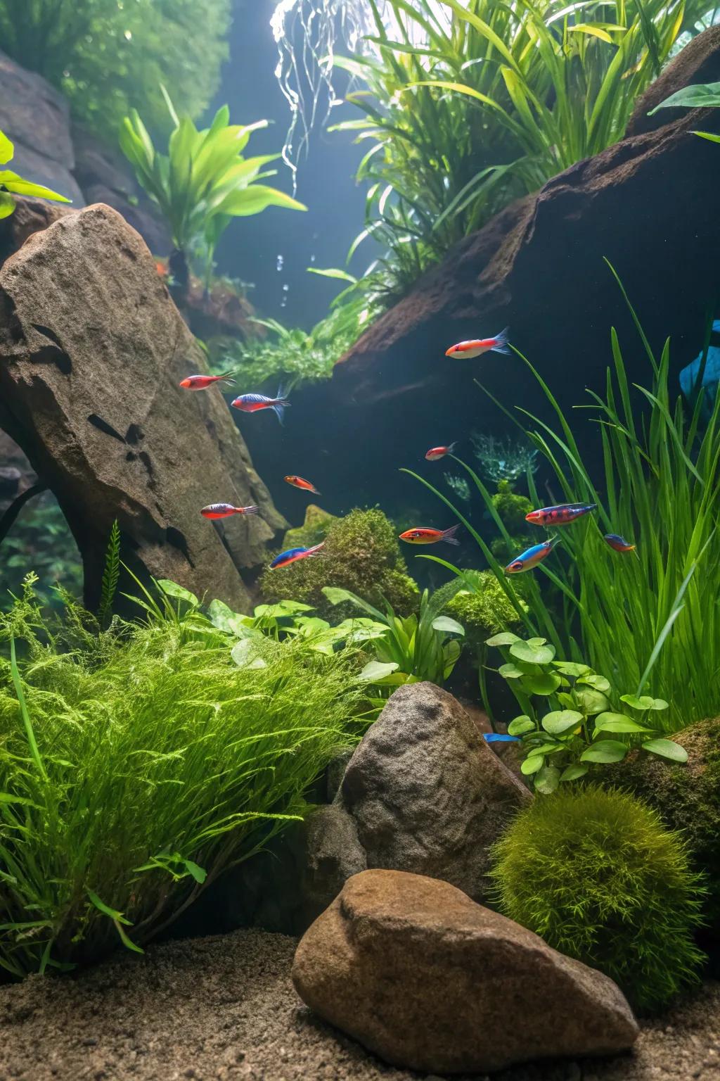 Enhance your aquascape with lively fish companions.