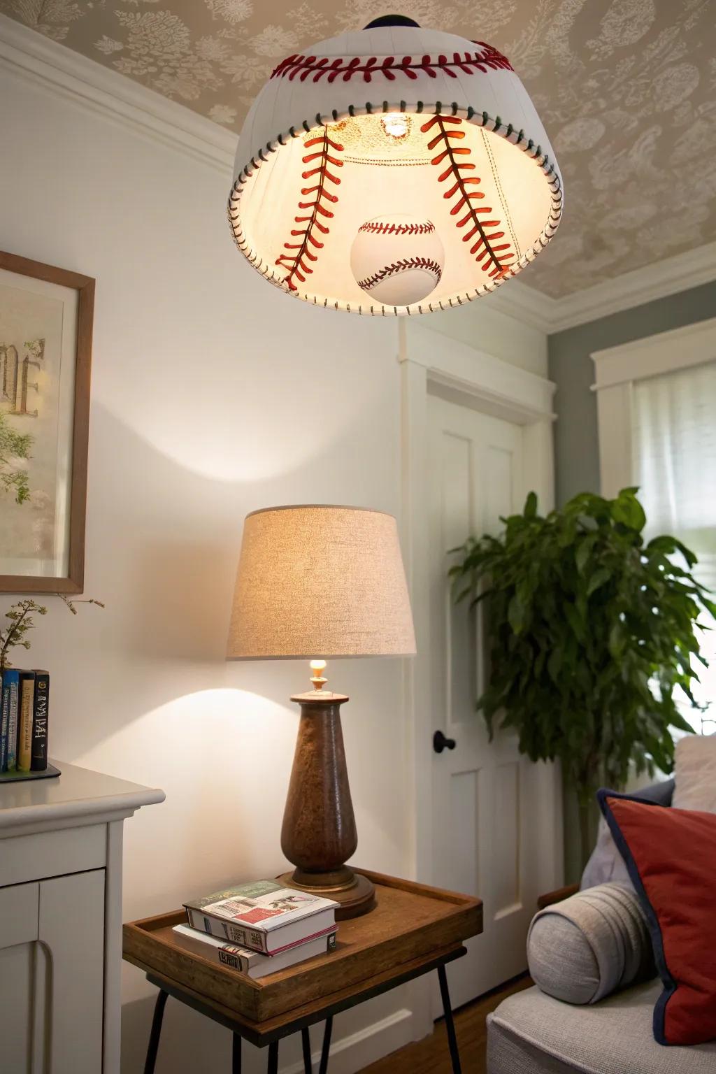 Illuminate your room with baseball-inspired lighting.