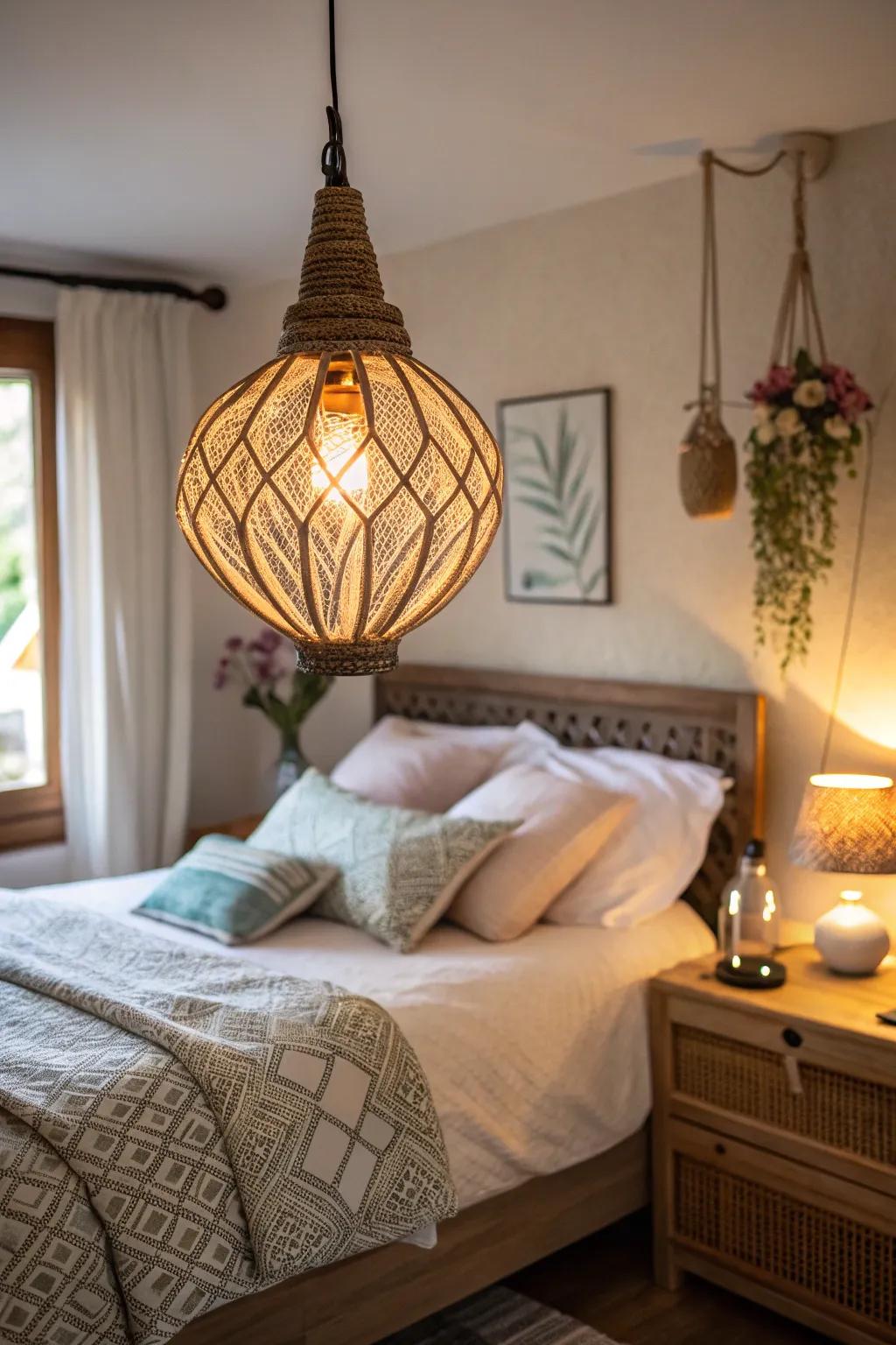 Unique lighting fixtures add ambiance and style to your room.