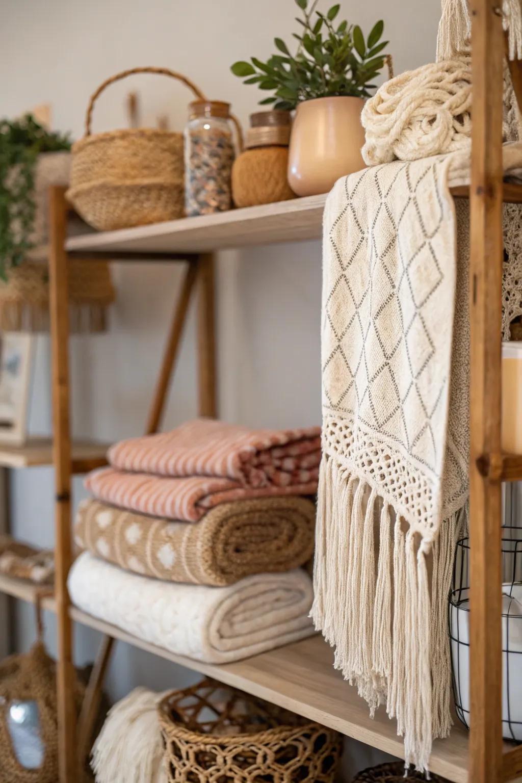 Soft textiles import warmth and comfort.