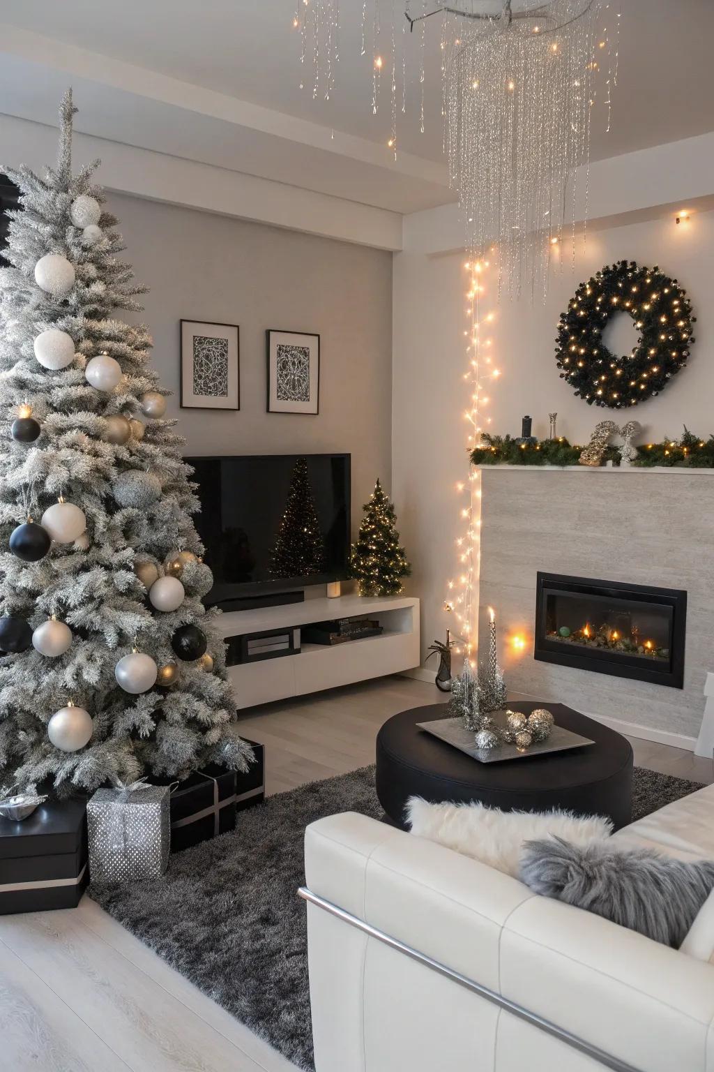 Chromatic illusion with refined Christmas decorations.