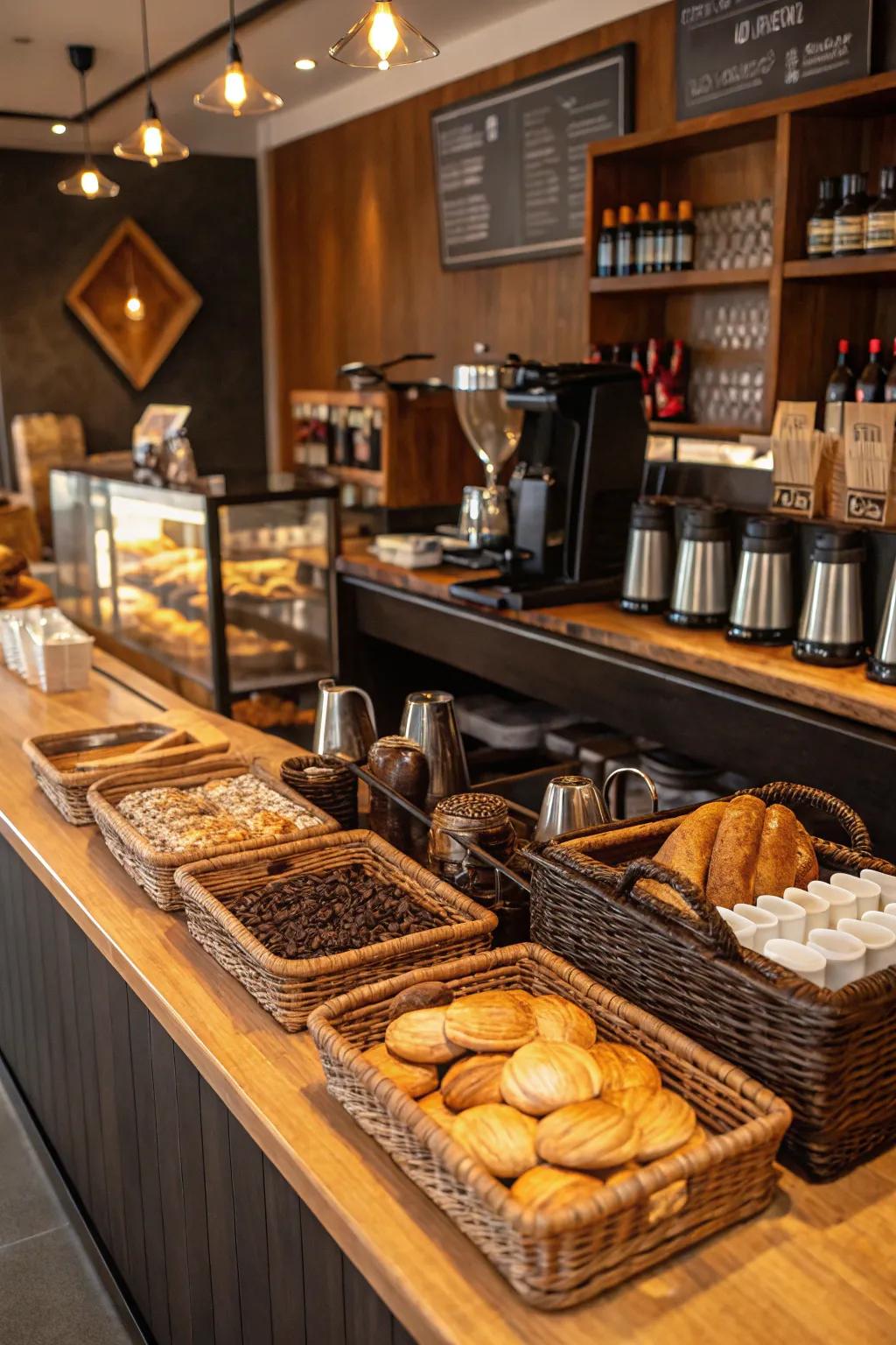 Trays and baskets add both order and style.