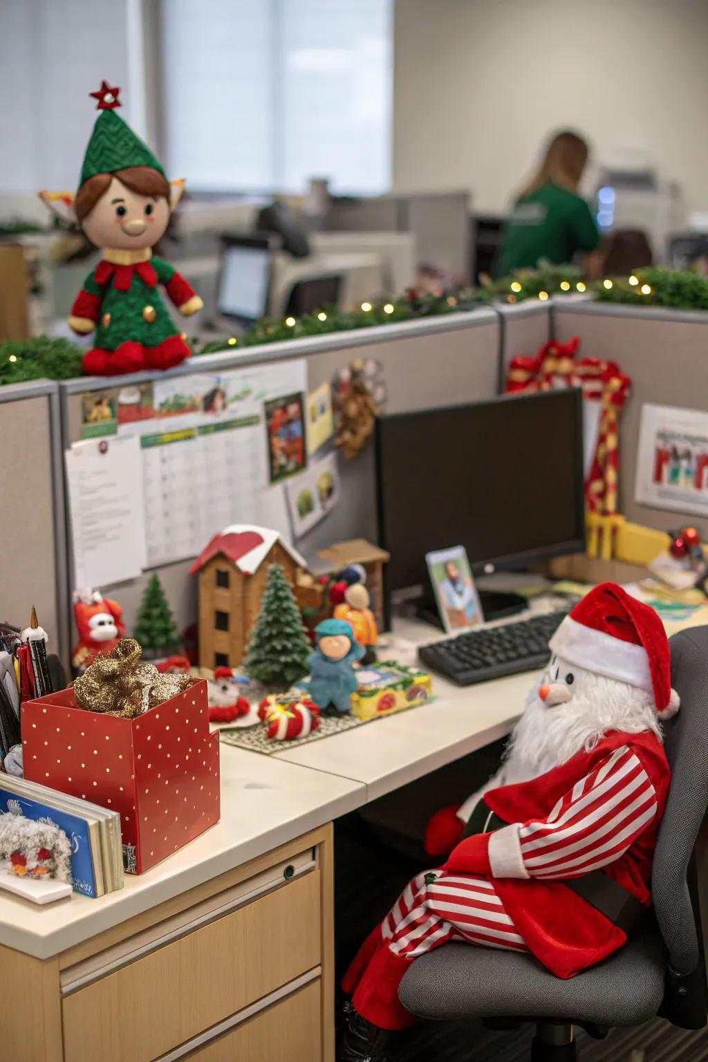 Bring Santa's workshop to life at your desk for a festive touch.