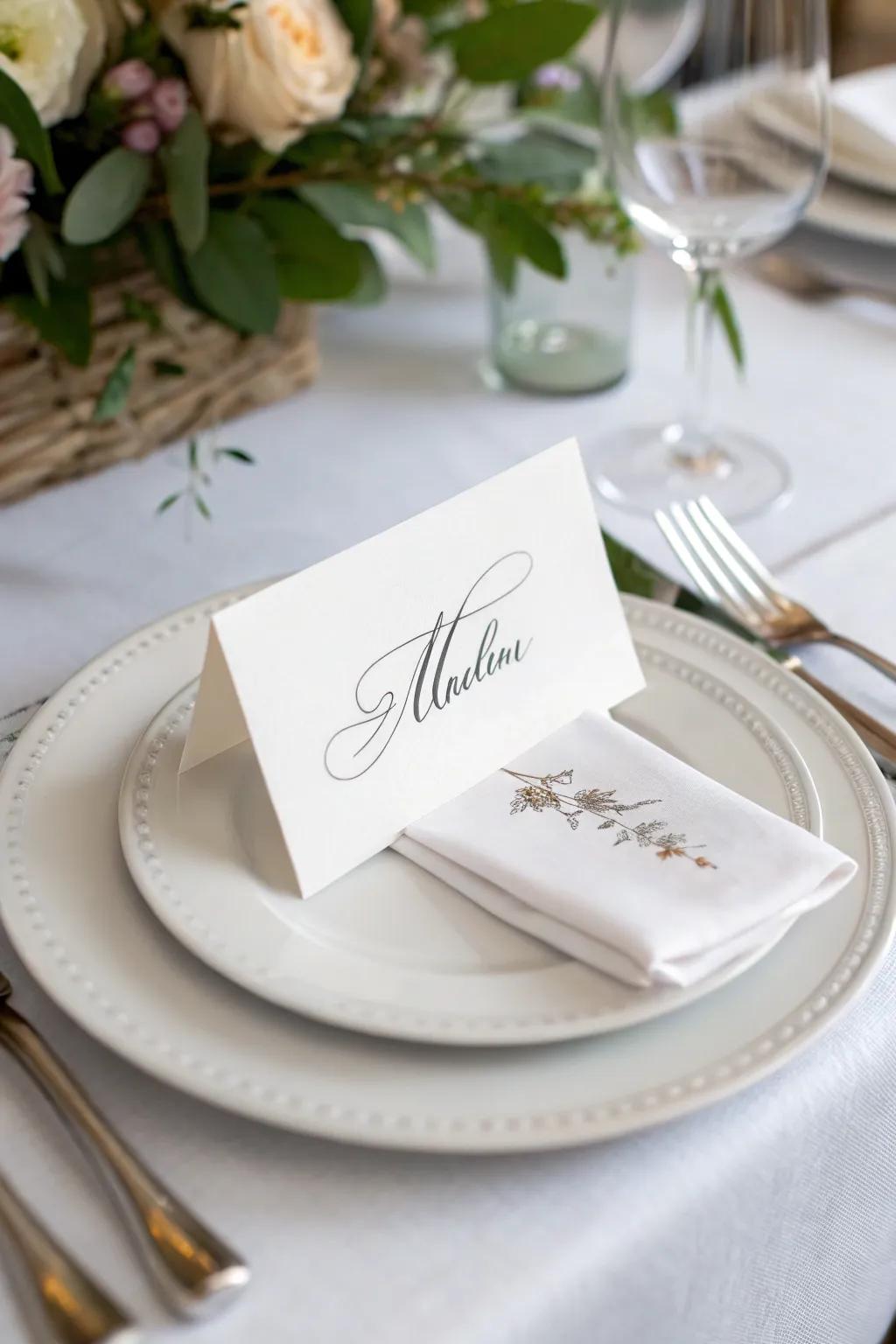 Customized location cards append a unique gesture for attendees.