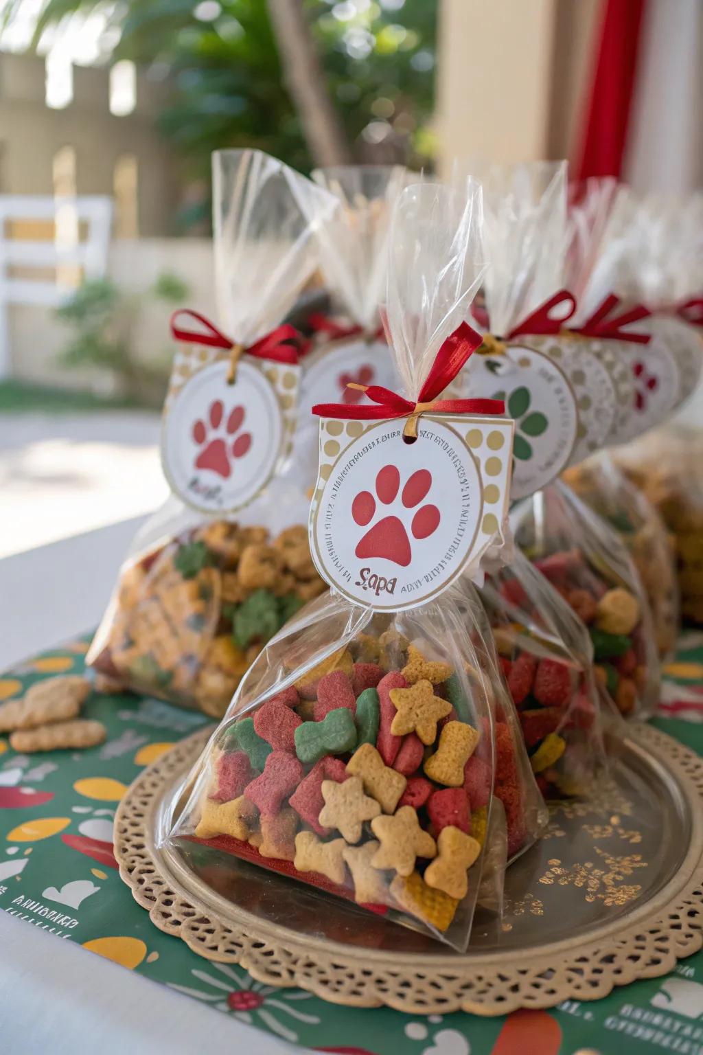 Transparent treat bags showcasing delightful treats.