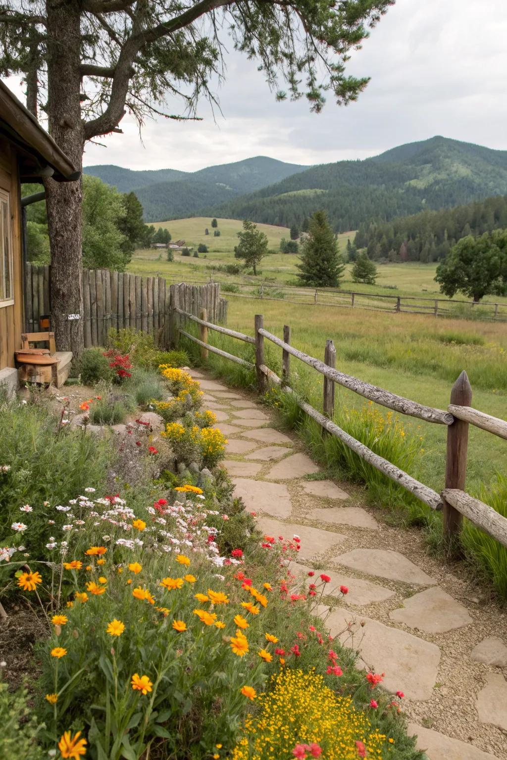 Rustic simplicity with a split rail fence