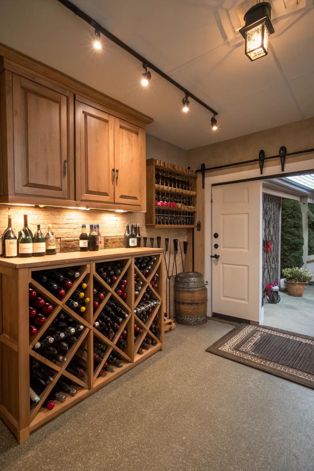 Store and showcase your wine collection with a garage wine cellar.