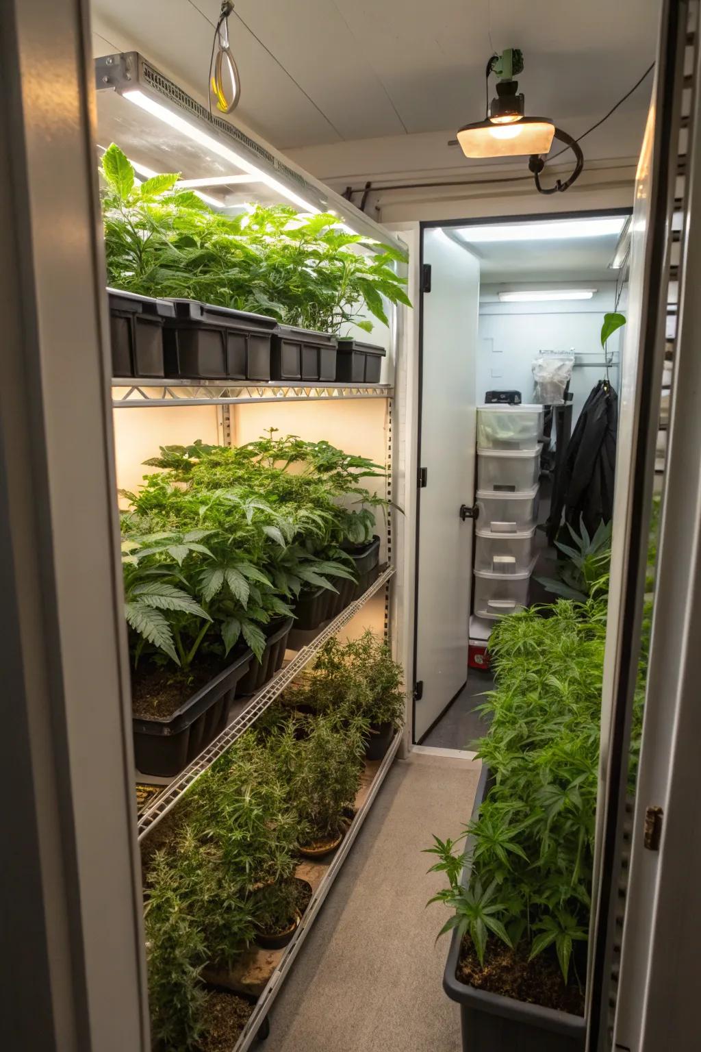 A storage space can turn into a perfect miniature growing area for city dwellers.