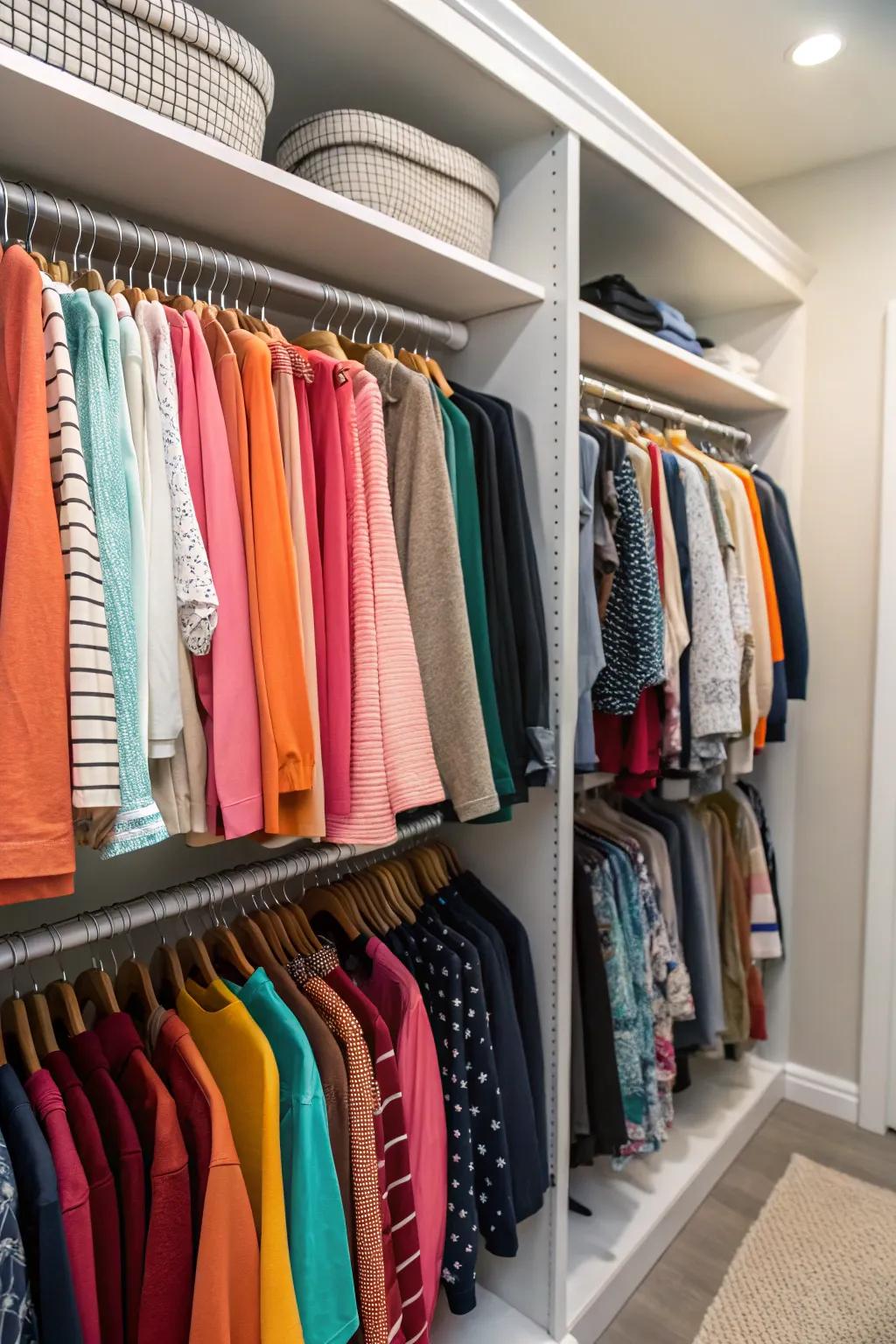 Switching times of year clothes to lessen clutter.