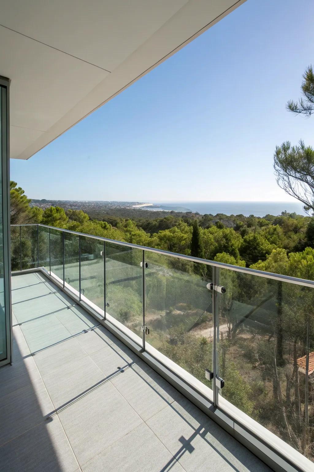 Enhance your view with modern glass railings.