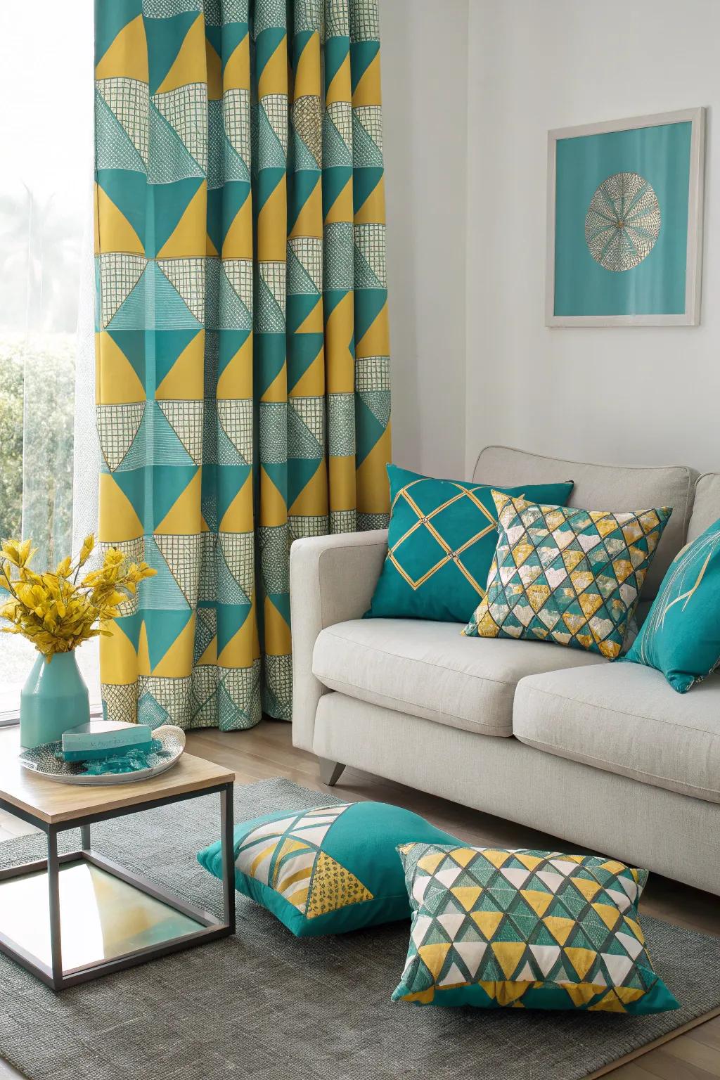 Geometric patterns add depth and personality.