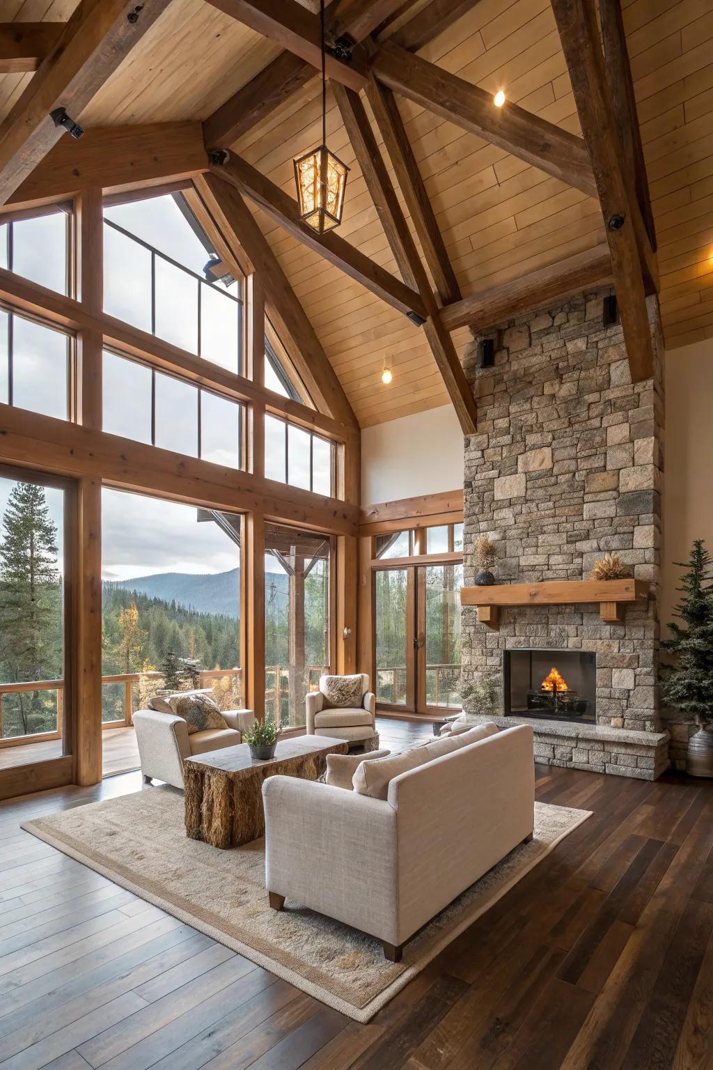 Modern meets rustic in a stylish mountain home.