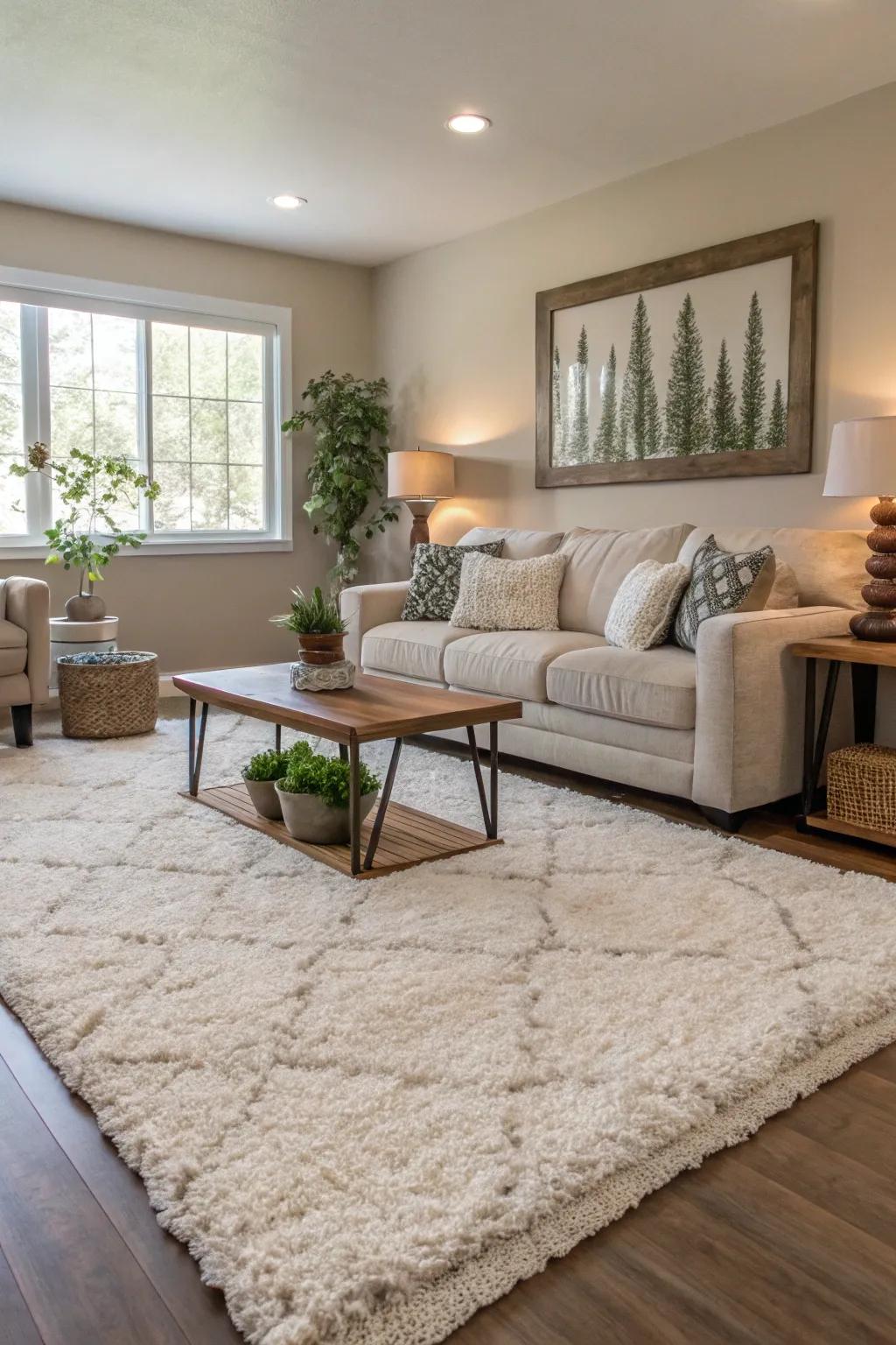 Define and warm up your space with a stylish area rug.