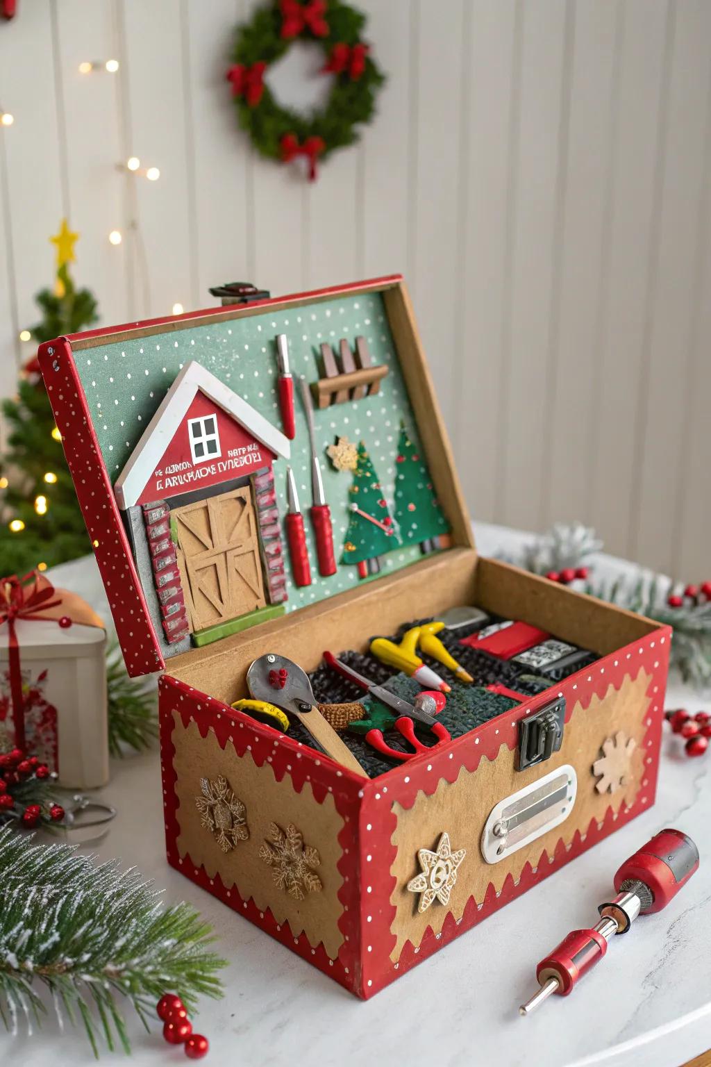 Bring Santa's workshop to life with an imaginative present container.