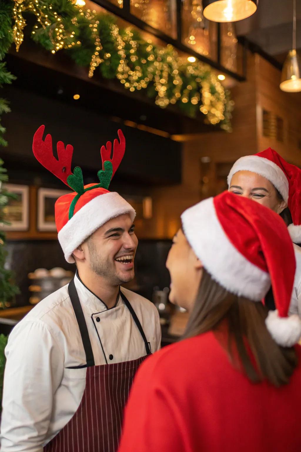 Team outfits that contribute to the holiday atmosphere.