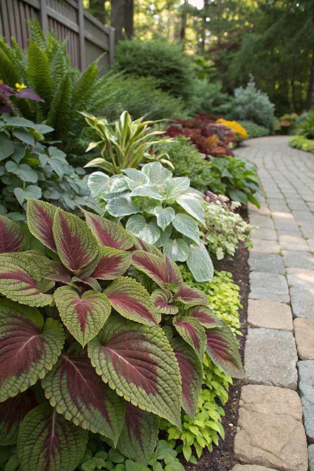 Textured foliage adds a fascinating visual layer to the garden.