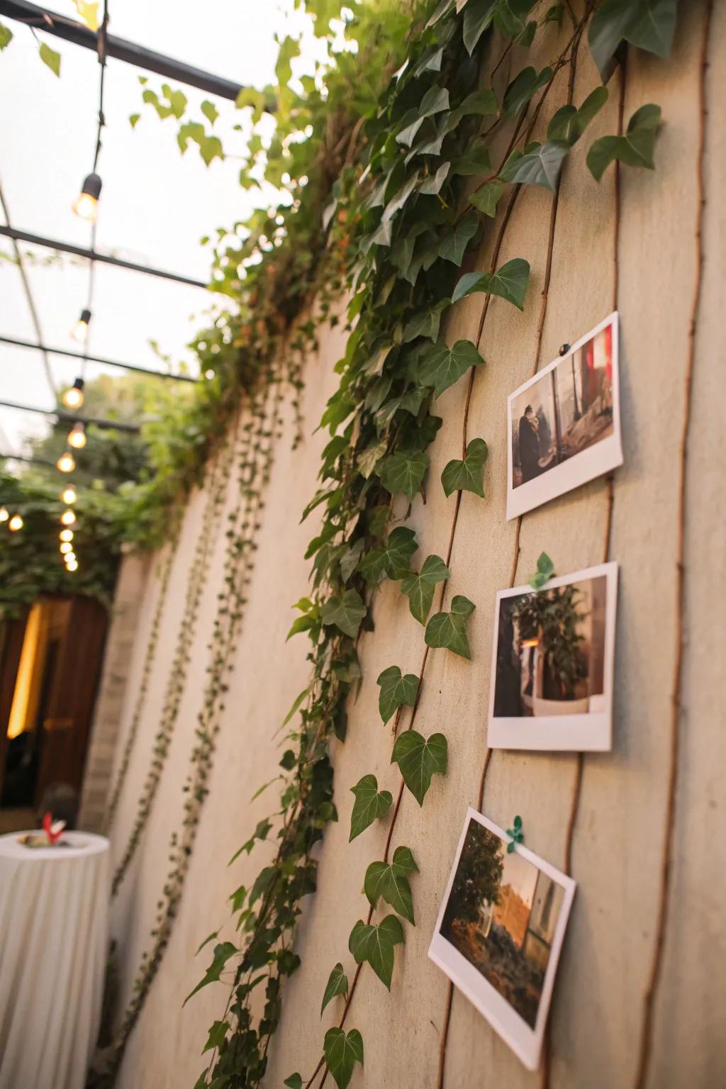 Add a personal touch using vines and instant memories.