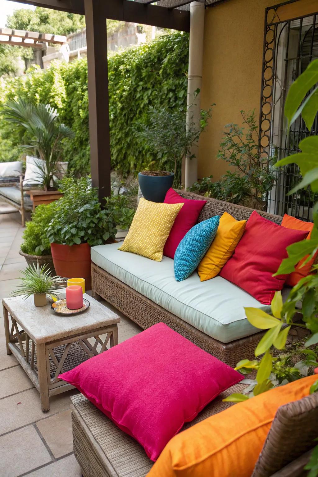 Handmade pillow wraps infuse a personal imprint into your patio's decor.