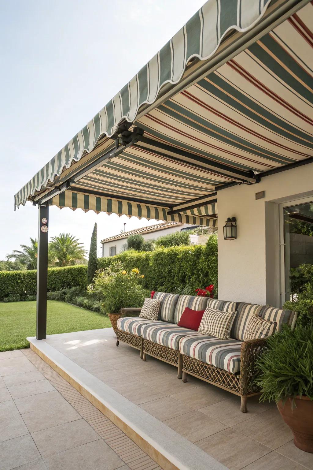 Express your style with patterned awnings.