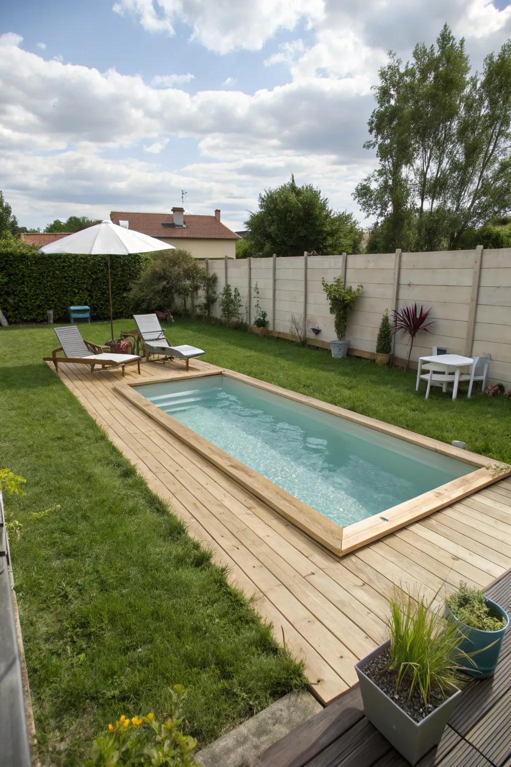 A functional DIY lap pool for swimming enthusiasts.