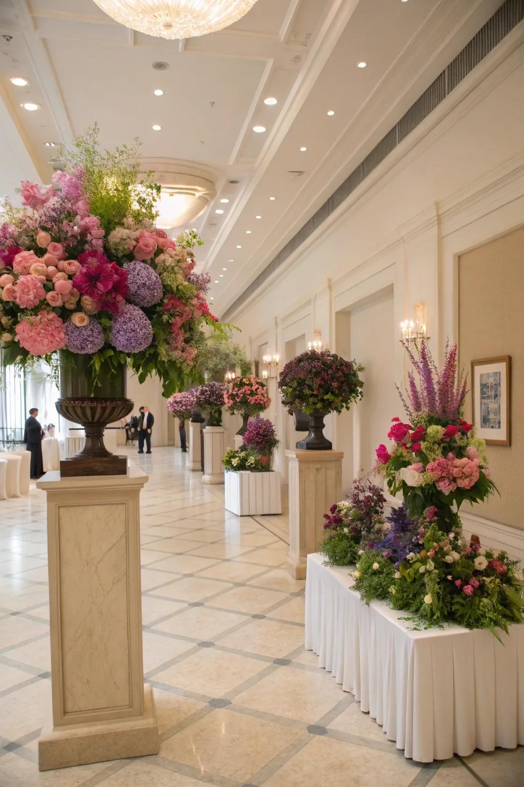 Floral accents introduce natural beauty and elegance to the birthday venue.