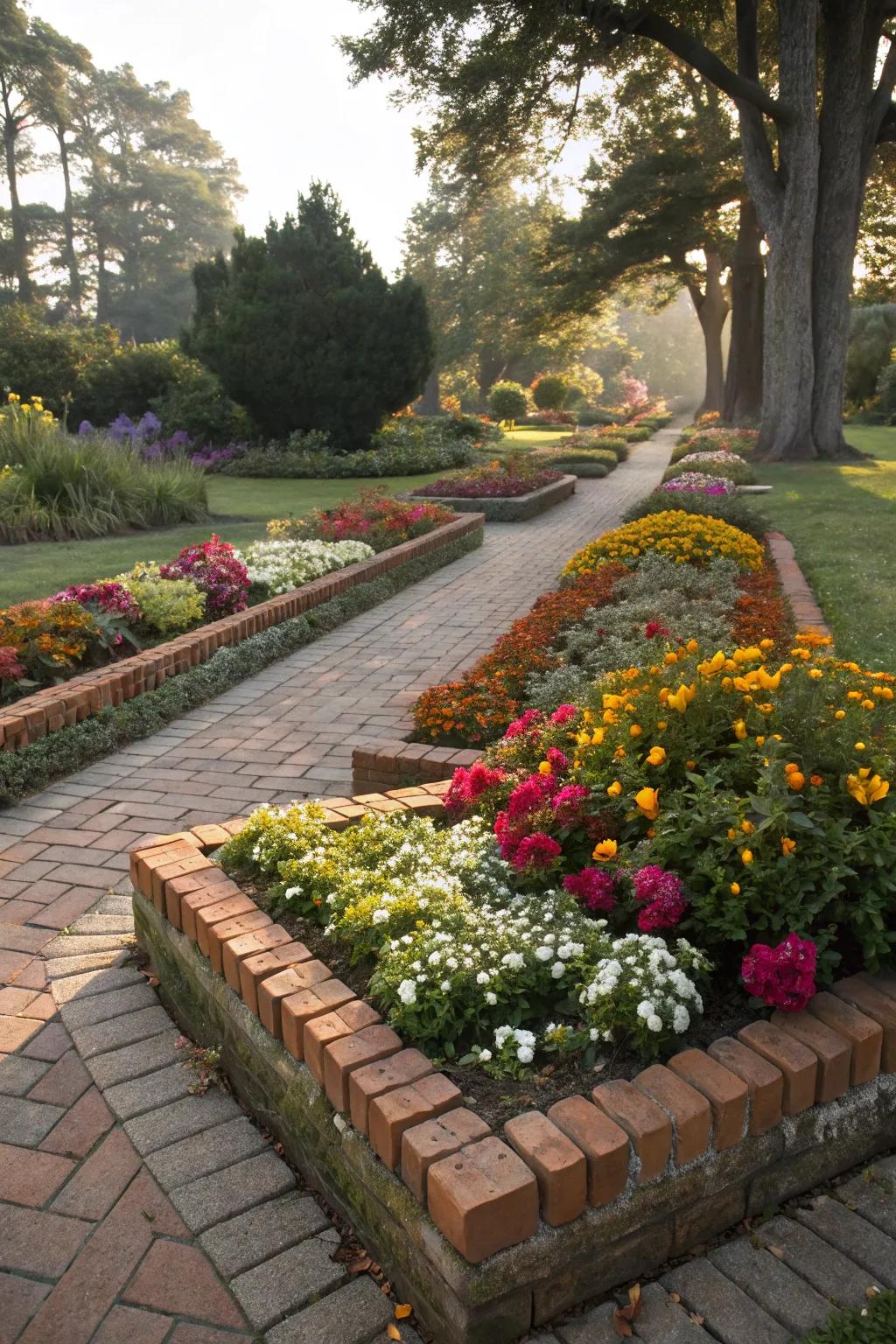 Brick edging provides a polished look and practical benefits for gardens.