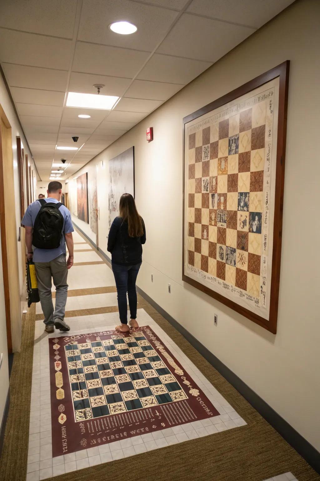A partition chessboard is simultaneously spirited and graceful.