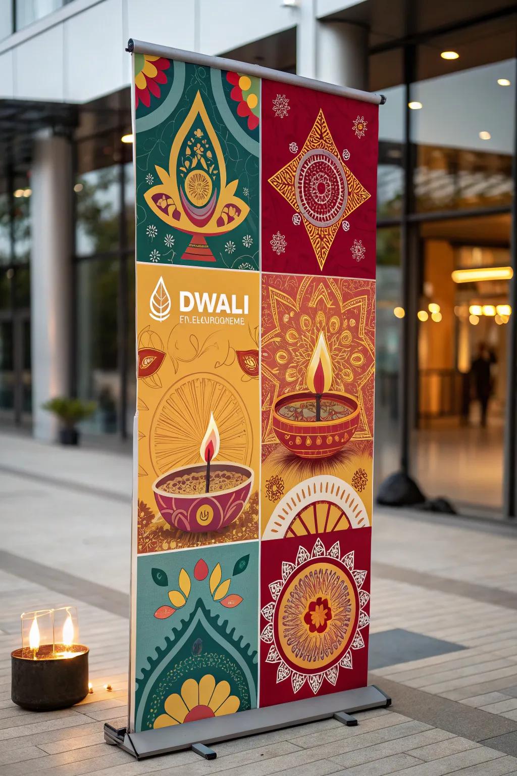 A heritage mix Diwali poster blending tradition with modernity.