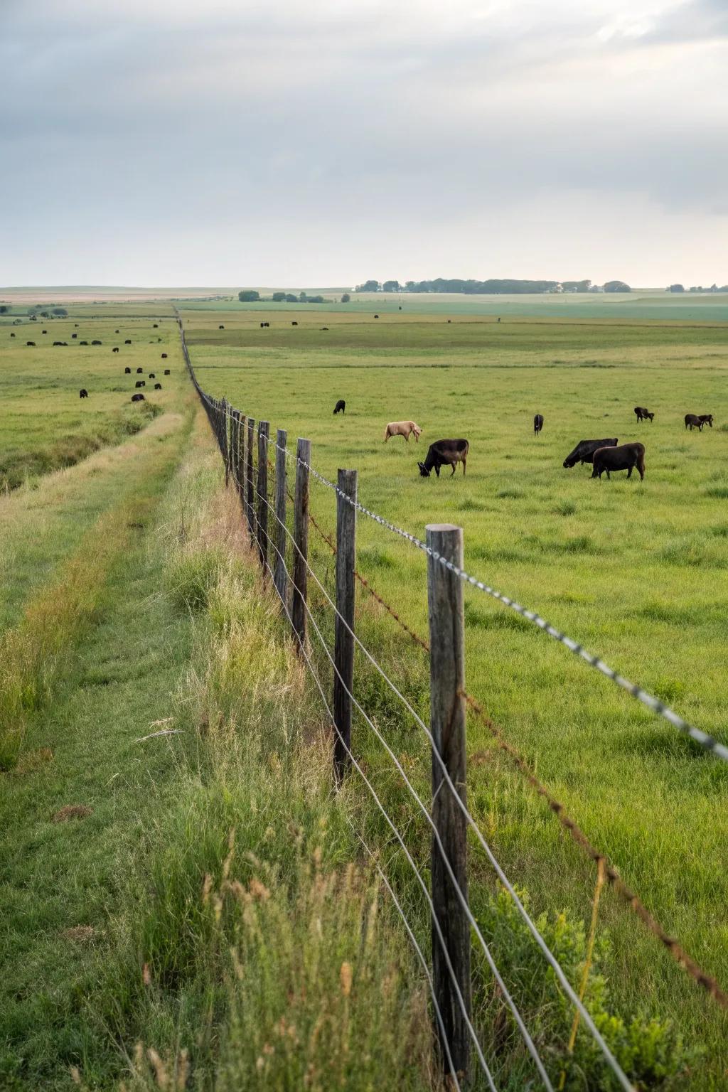 Electric wire fences are effective for managing livestock.