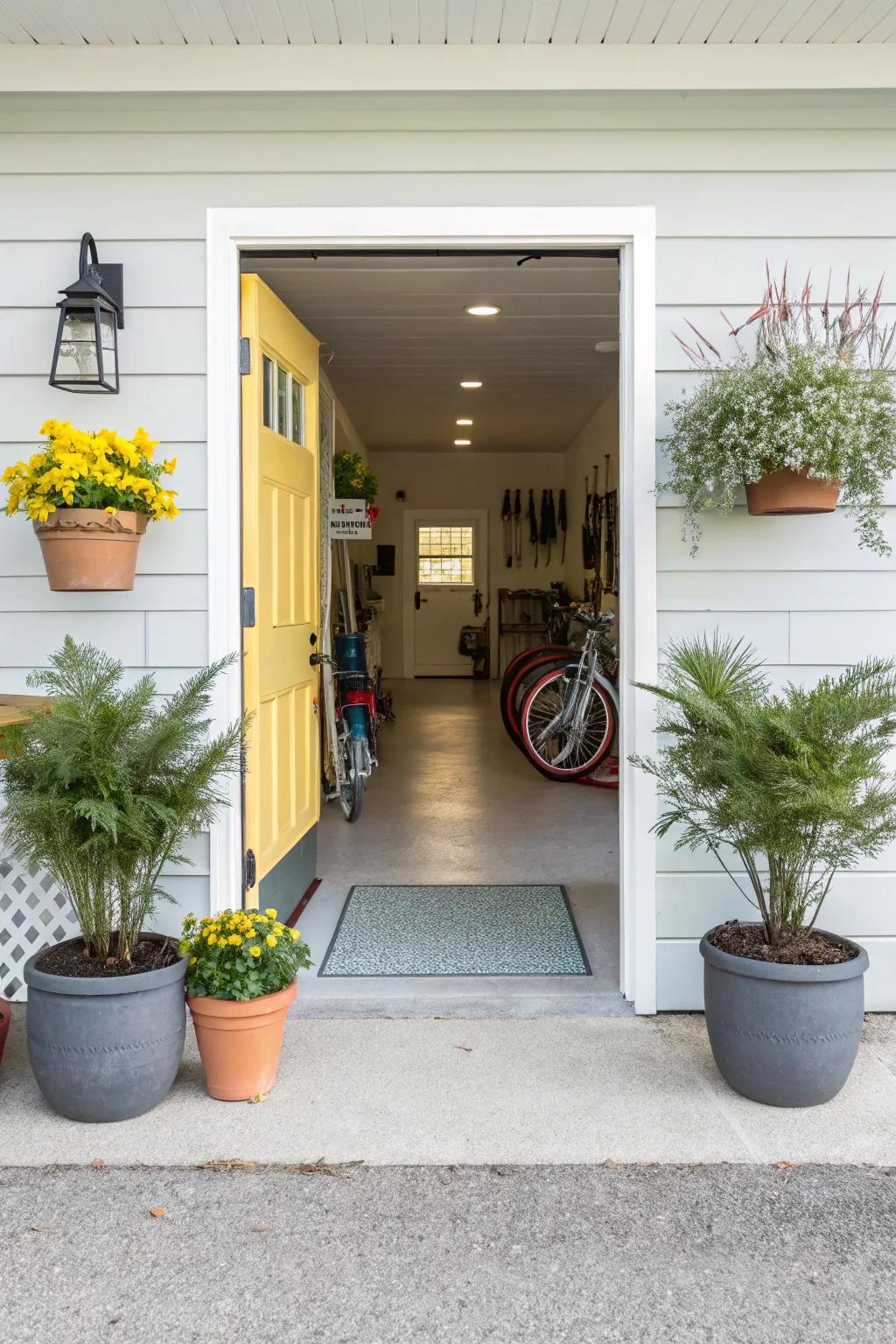 Create a welcoming garage entryway that says 'Welcome Home!'