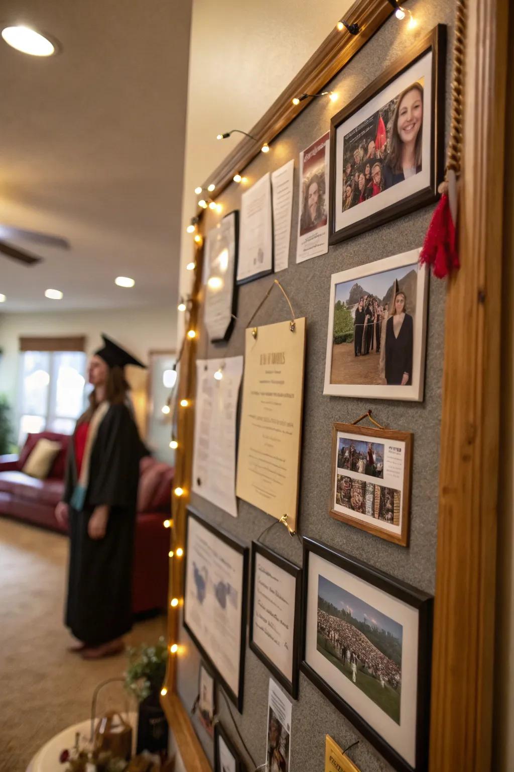 A journey through time: A timeline showcasing the graduate's achievements and milestones.