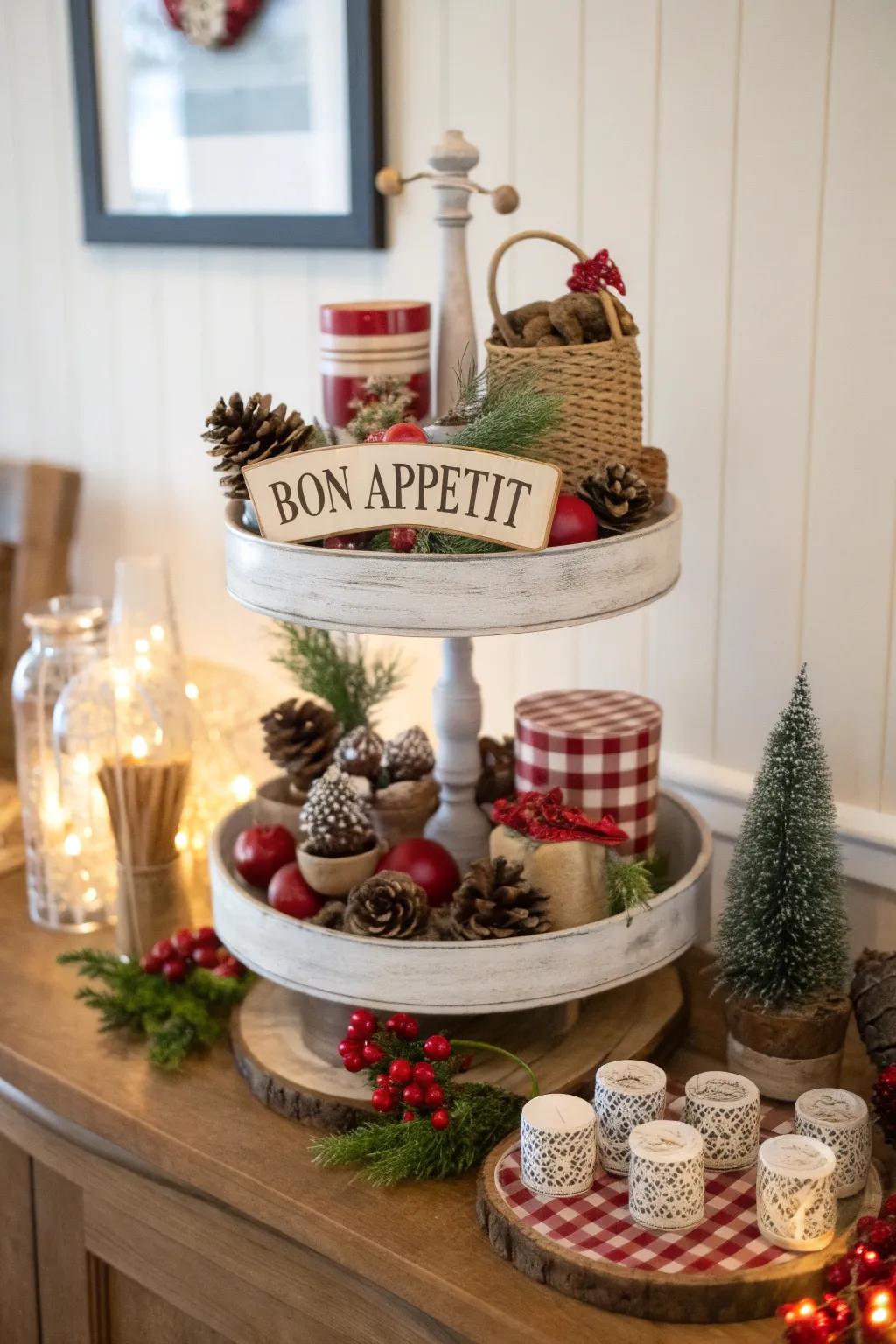 A lazy Susan with delightful themed decorations.